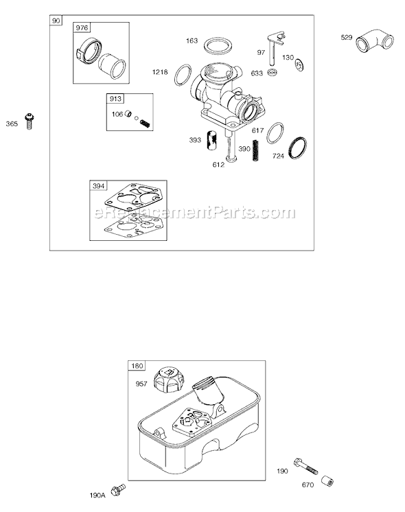 Page C Diagram and Parts List for 9K900SERIES  Briggs and Stratton Engine